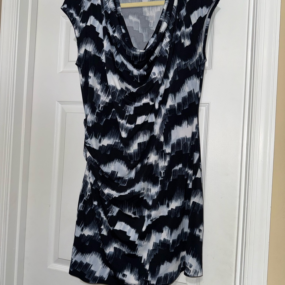 Michael Kors Abstract Black and White Mini Dress